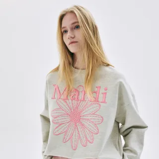 【MARDI MERCREDI】大學TEE 燕麥色 經典小雛菊 刺繡 牡丹粉花 純棉 SWEATSHIRT FLOWERMARDI