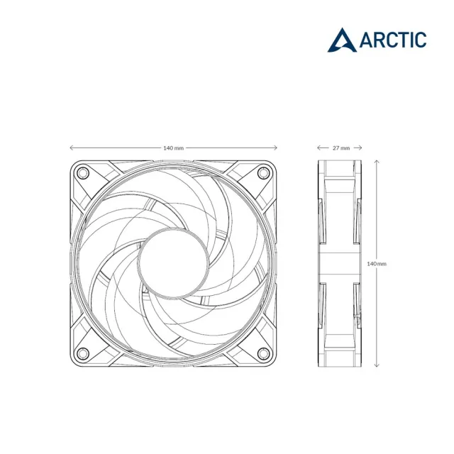 【Arctic】P14 PWM PST A-RGB 14公分共享旋風扇(散熱風扇 機殼風扇  FDB液態軸承 散熱器 ARGB)