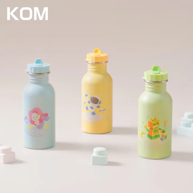 【KOM】夢想系列｜不鏽鋼兒童雙層隔熱碗1入組(碗*1+304湯匙*1+水壺*1+便當袋*1 夢想系列)