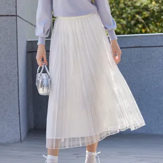 【H2O】浪漫格紋網紗長裙(#5632010 紗裙；黑色/白色)