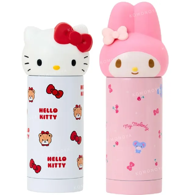 【小禮堂】Sanrio 三麗鷗 造型不鏽鋼保溫瓶 360ml 大頭款 Kitty 美樂蒂(平輸品)