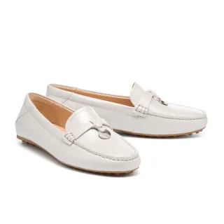 【AS 集團】復古知性金屬吊牌全真皮樂福低跟鞋(銀)