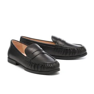 【AS 集團】日常質感純色全真皮便仕樂福低跟鞋(黑)