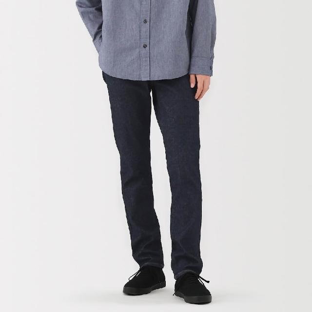 【MUJI 無印良品】男彈性丹寧合身褲(藍色/暗藍)