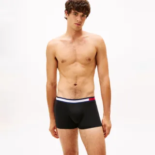 【TOMMY HILFIGER】官方旗艦館旗幟腰帶棉質平口內褲 3 件套組_藍色