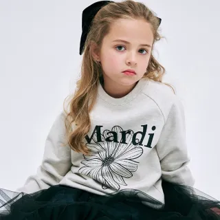 【MARDI MERCREDI】童裝 印花大學TEE 燕麥色 經典小雛菊 黑花 純棉 KIDS SWEATSHIRT FLOWERMARDI