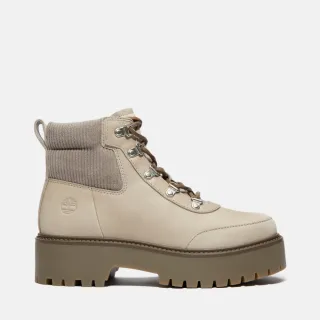 【Timberland】女款灰色燈芯絨領特別款Stone Street厚底靴(A42P8EL8)