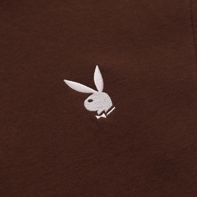 【PLAYBOY】立領拚色剪裁連袖上衣(咖啡色)