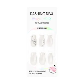 【DASHING DIVA】MAGICPRESS 頂級璀燦美甲片_耀眼光采(貓眼 玻璃珠 水鑽 珠光 珍珠白)