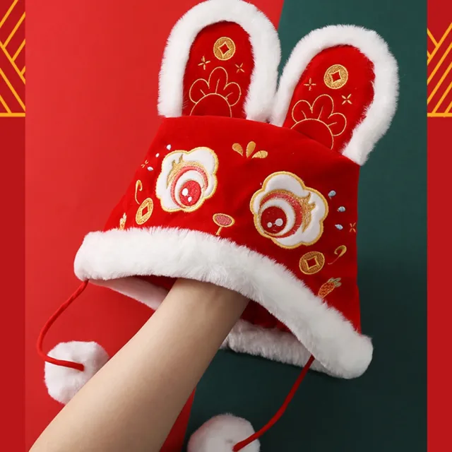 橘魔法】毛絨傳統虎頭帽(虎帽舞龍舞獅醒獅帽抓週周歲道具抓週帽帽子