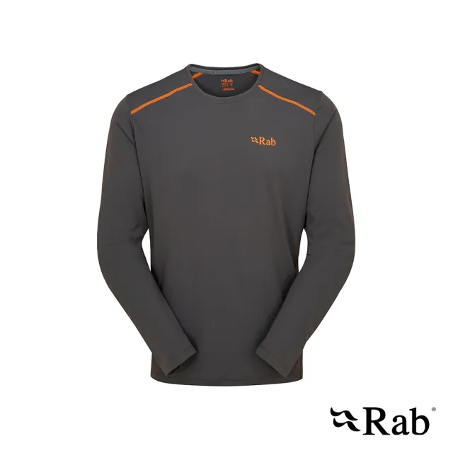 【RAB】Force LS Tee 長袖透氣排汗衣 男款 石墨灰 #QBL07