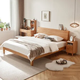 【hoi! 好好生活】預購60天★Linsy北歐森鄰系列實木床板款雙人加大床架180x200