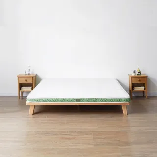 【hoi! 好好生活】預購60天★源氏木語兒童防螨抗敏乳膠椰棕薄床墊5尺/150x190x8cm J23綠