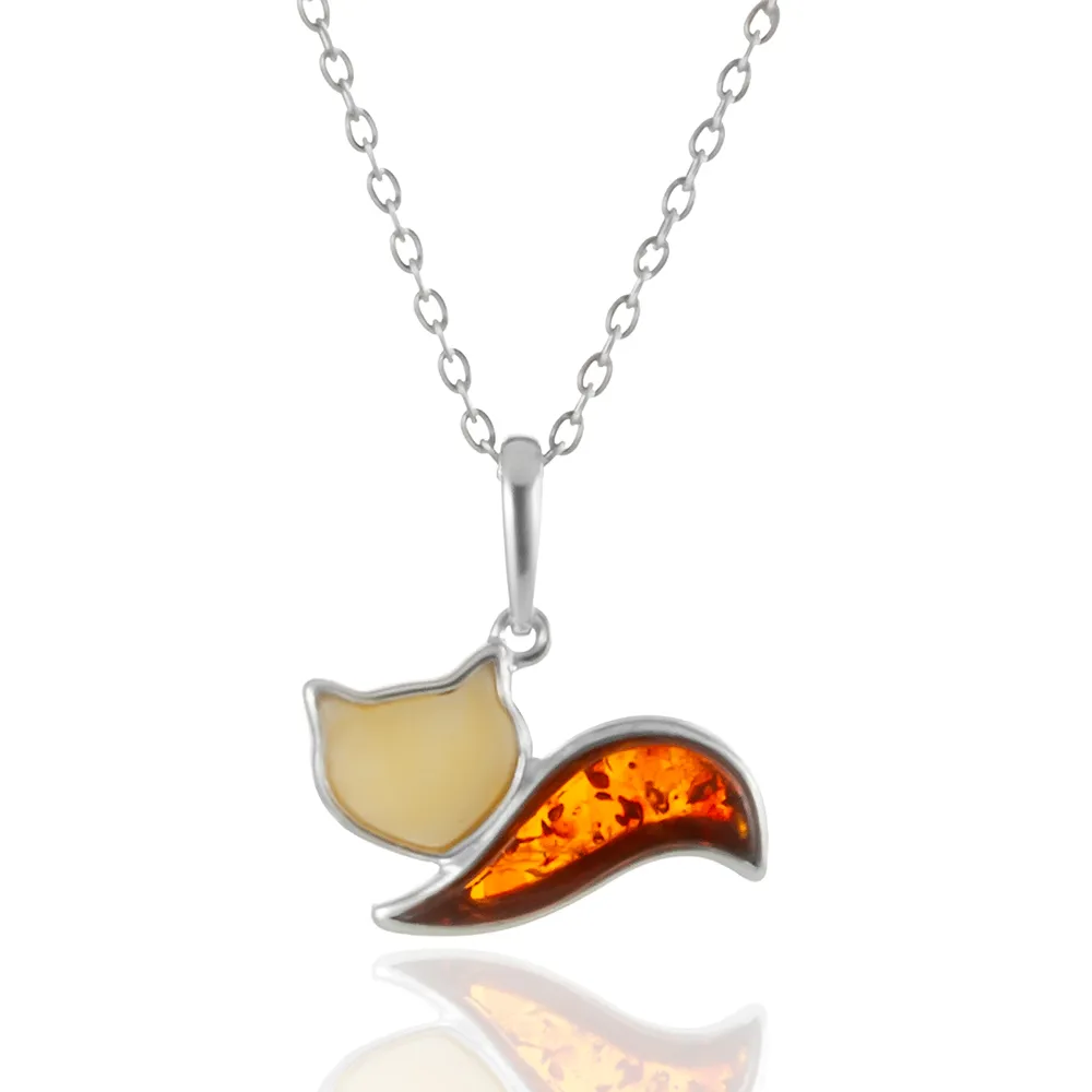 【Woogie武吉珠寶】琥珀蜜蠟設計師手作多寶貓咪項鍊(蜜蠟花珀可選20x14mm)