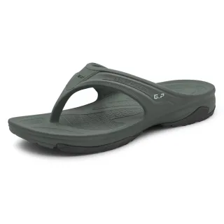 【G.P】AQUOS男款綠藻彈力防水人字拖鞋A5337-軍綠色(SIZE:39-44)
