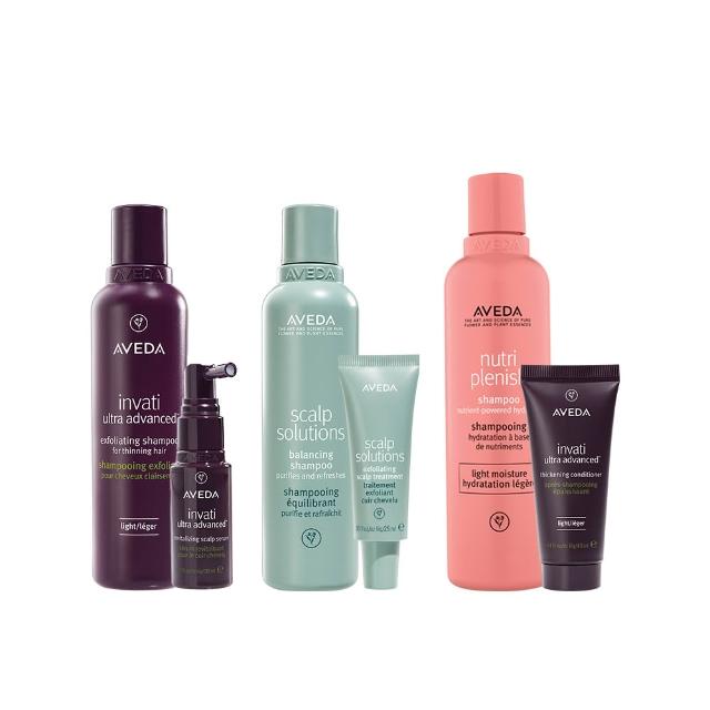 【AVEDA】愛在這禮1+1自選組(蘊活煥欣/蘊活淨瑕/花植結構/蘊活光萃洗髮精+頭皮護理小髮寶 任選)