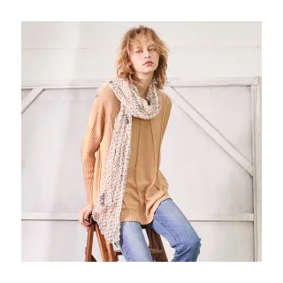 【Diffa】拐花波紋落肩長版線衫-女