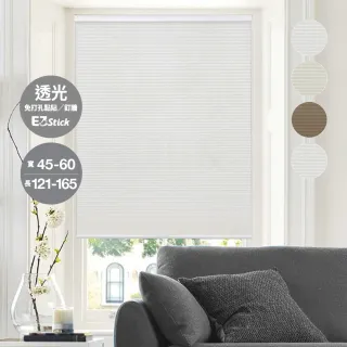 【REGAL 芮格居家】訂製蜂巢簾下開寬45-60長≦165cm-格寛25mm透光(免打孔快裝窗簾/風琴簾/釘牆黏貼任選)