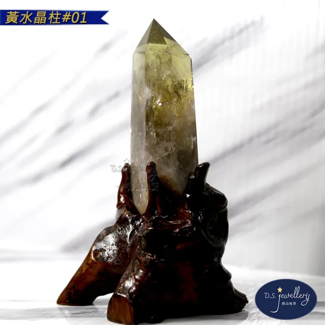 【D.S. jewellery 德山珠寶】天然5A級黃水晶柱#01(新居喬遷 辦公桌擺設 開業送禮首選CE476特價優惠)