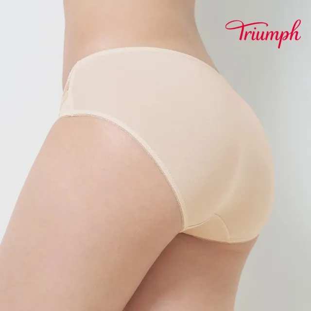 【Triumph 黛安芬】月映美型系列 中腰三角內褲 M-EEL(奶油)