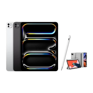 【Apple】A+級福利品 iPad Pro M4晶片(13吋/Wifi/256GB)(A04 Plus觸控筆+三折筆槽殼+鋼化保貼組)