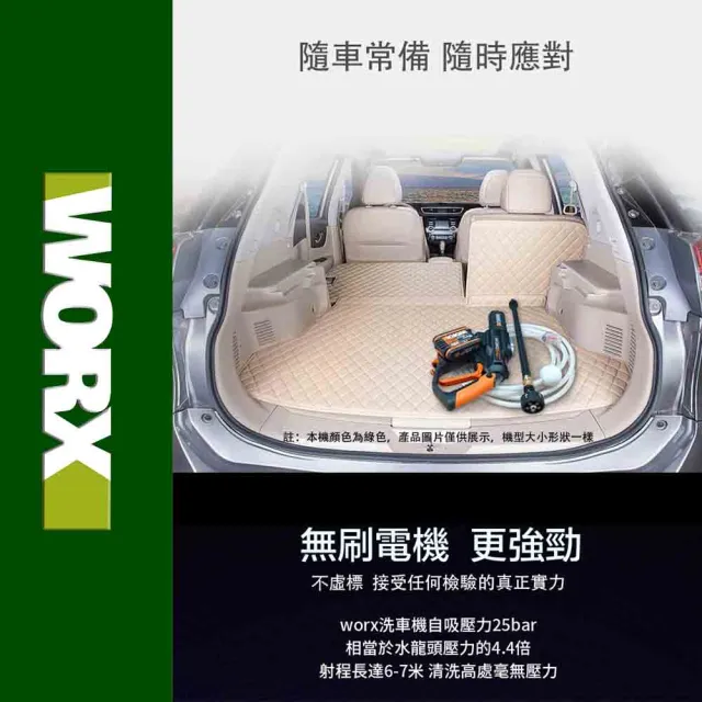 【WORX 威克士】20V無刷大流量清洗機-4.0電池(WU630.1)
