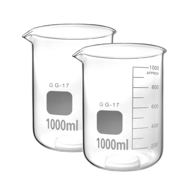 【工具達人】寬口燒杯 透明玻璃杯 化學實驗室器材 1000ml 玻璃燒杯 玻璃量杯 實驗燒杯(190-GCL1000)