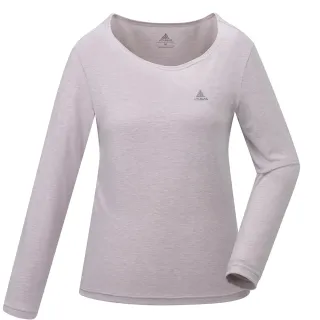 【ATUNAS 歐都納】女款石墨烯抑菌蓄熱保暖圓領內著衣(A1UCGZ05W粉膚/發熱衣/抗靜電/彈性服貼/親膚)