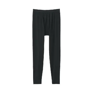 【MUJI 無印良品】男棉保暖全長緊身褲(深灰/黑色)
