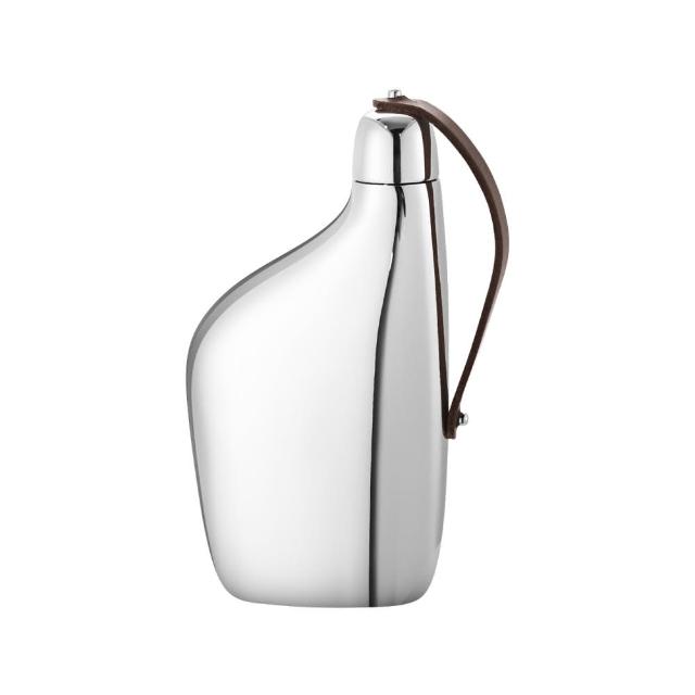 【Georg Jensen 喬治傑生】SKY 小酒瓶(鏡面拋光不鏽鋼 皮革)