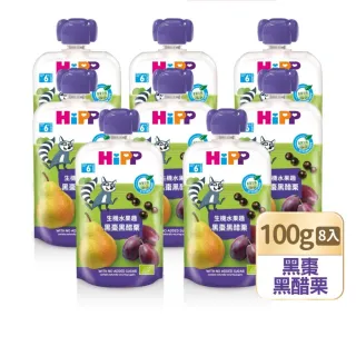 【HiPP】喜寶生機水果趣100g*6入(黑棗黑醋栗)