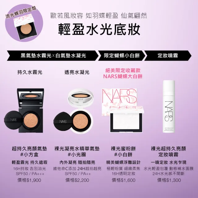 【NARS】官方直營 超持久亮顏氣墊粉餅粉盒(小方盒)