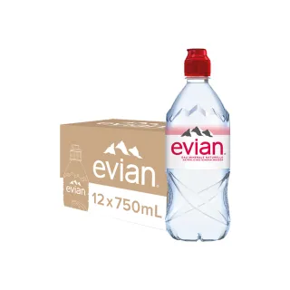 【evian 依雲 原廠總代理直營】天然礦泉水 750mlx12入/箱(運動瓶)