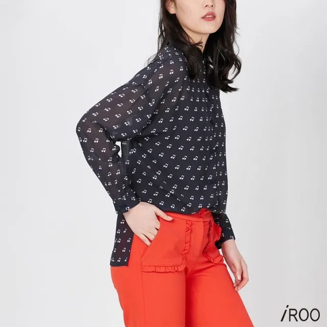 【iROO】甜美樂章女人雪紡長袖上衣
