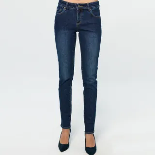 【BOBSON】女款低腰保暖紗刷毛小直筒褲(OL004-53)