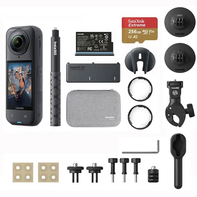 【Insta360】X5 8K全景運動相機 萬能套裝 摩托車配件套餐組(原廠公司貨)