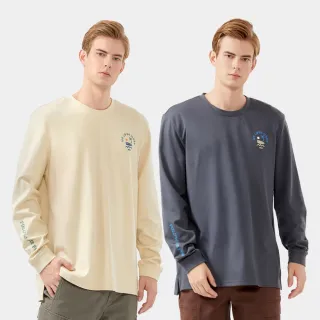 【Hang Ten】男裝-速乾棉吸濕快乾塗鴉印花長袖T恤(多色選)