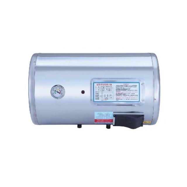 豪盟 EP-B12F 電熱水器為臺灣原廠生產，採用電能式排氣與電熱管加熱方式，提供穩定熱水供應。機械控溫設計精準控制水溫，冷熱水管口徑1/2吋，熱水放出量依原廠規格，熱效率優異達第五級能源效率。尺寸直徑39cm x 高度73cm，輕巧適閤家庭浴室安裝，電壓220V，BSMI無需檢驗，保固1年。節能環保、安全耐用，是理想的家用電熱水器選擇。