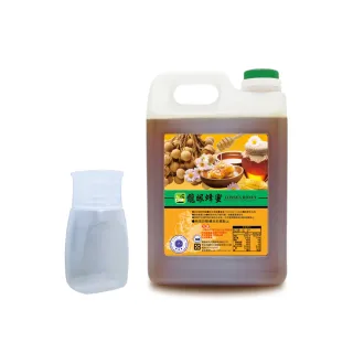 【彩花蜜】台灣龍眼蜂蜜3000gX1桶+350g專利擠壓空瓶x1瓶