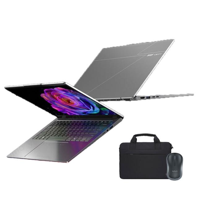 【Acer 宏碁】筆電包/無線滑鼠組★14吋Ultra 7輕薄效能OLED AI筆電(SFG14-74-72ZW/Ultra 7-255H/32G/512G S