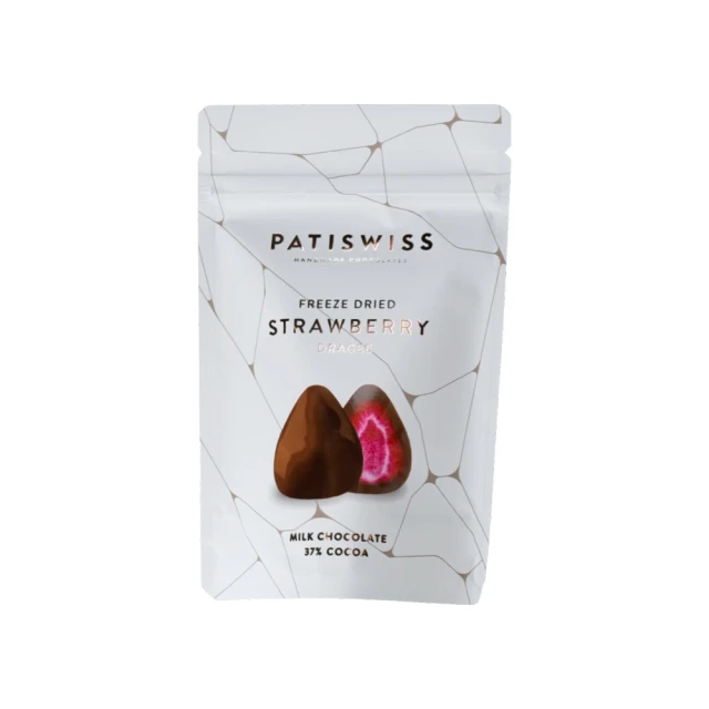 PATISWISS 帕蒂西 凍乾草莓夾餡牛奶巧克力(80g 巧克力 草莓凍乾)