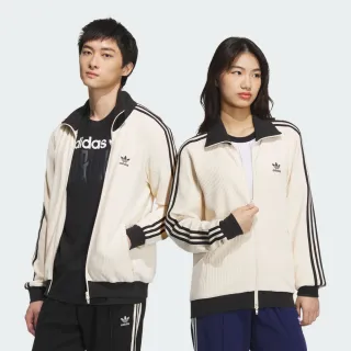 【adidas 愛迪達】ADICOLOR 運動外套(JW0109 男款 ORIGINALS休閒夾克 華夫格紋理 奶油白色系)