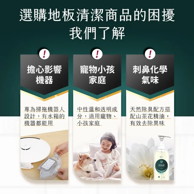 【Have Green Days 綠綠好日】三入組_掃拖機器人專用地板清潔劑500ml(台灣製 添加山茶花精油 加強除臭效果)