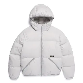 【National Geographic 國家地理】男女同款 TAYRA 羽絨連帽外套- 淺灰色(鴨絨)