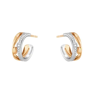 【Georg Jensen 官方旗艦店】FUSION 開口式耳環(18K白金 18K玫瑰金 鑽石)