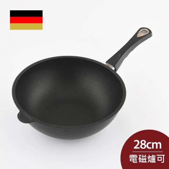 【AMT】經典中式炒鍋 28cm 9cm深 不沾鍋 電磁爐 IH爐可用(平輸品)