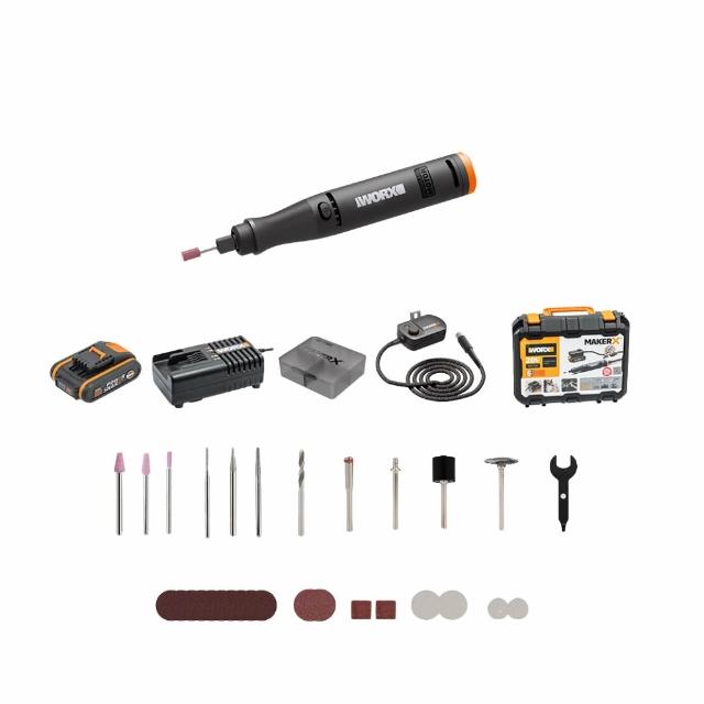 【WORX 威克士】造物者 Maker-X系列 20V 鋰電刻磨機/雕刻機 口袋小怪獸(WX739)