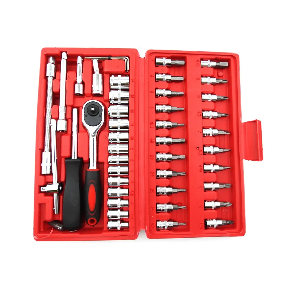 精準科技】汽修套筒組46件套筒組扭力板手起子套筒組六角套筒汽修工具組六角扳手(550-CRV46) - momo購物網- 好評推薦-