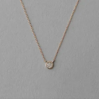 【ete】K10MPG Brilliant 璀璨鑽石項鍊(粉霧金色)