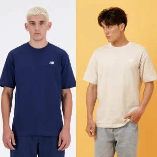 【NEW BALANCE】NB LOGO短T/短袖上衣_男性_米白/深藍_MT41509NNY_MT41509TWF(美版 版型偏大)